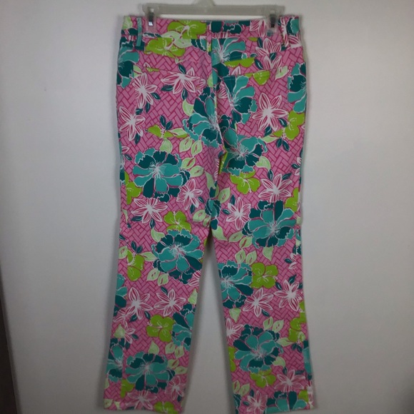 Lilly Pulitzer printed pink floral jeans in size 4 - Picture 6 of 7